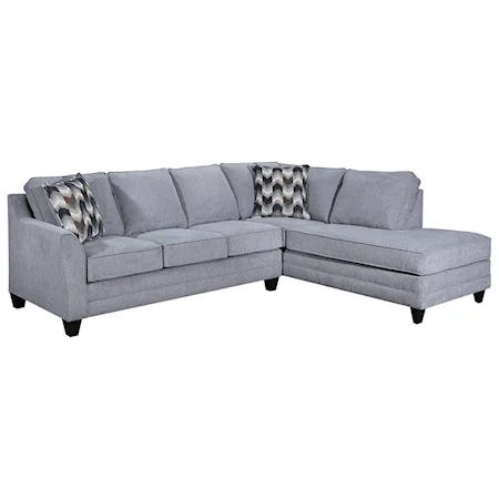 Transitional 2-Piece Sectional with RAF Chaise